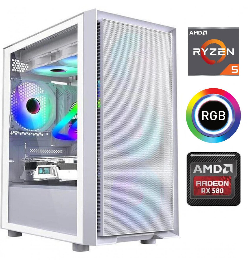 Kompiuteris Ryzen 5 5500 8GB 256GB SSD RX 580 8GB NoOS